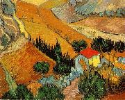 Vincent Van Gogh Valley with Ploughman Seen from Above painting